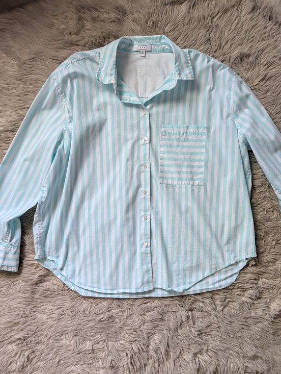 EUC AYR The Deep End Button Down Shirt in Teal Wasabi - Picture 3 of 16